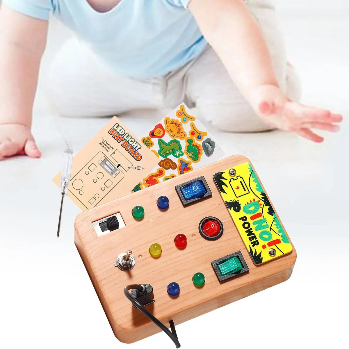 LED Busy Board, Light Switch Sensory Toy for Kids