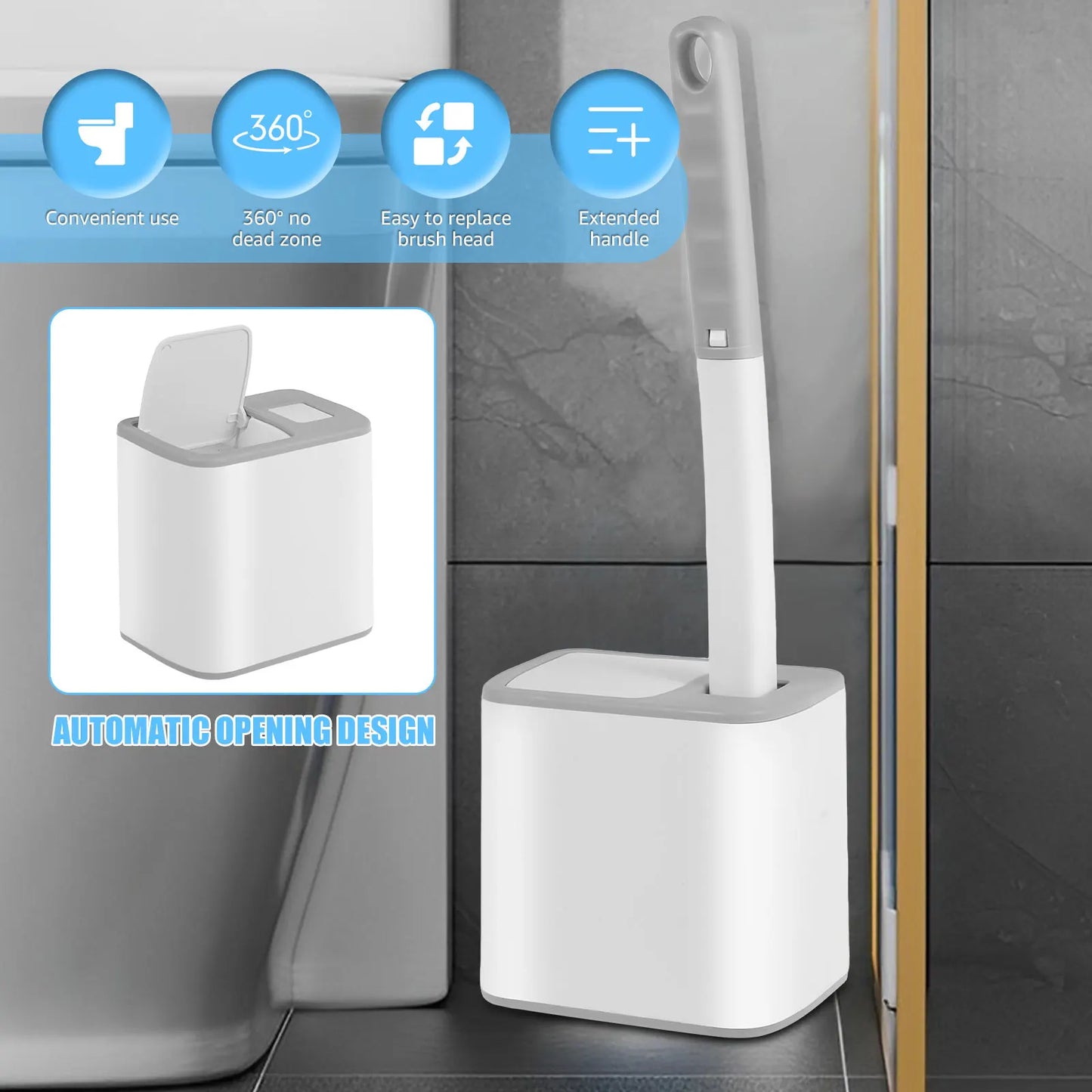 Disposable Toilet Brush Set with Holder & Refills