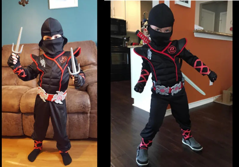 Kids Ninja Costume with Accessories Halloween Kung Fu Outfit