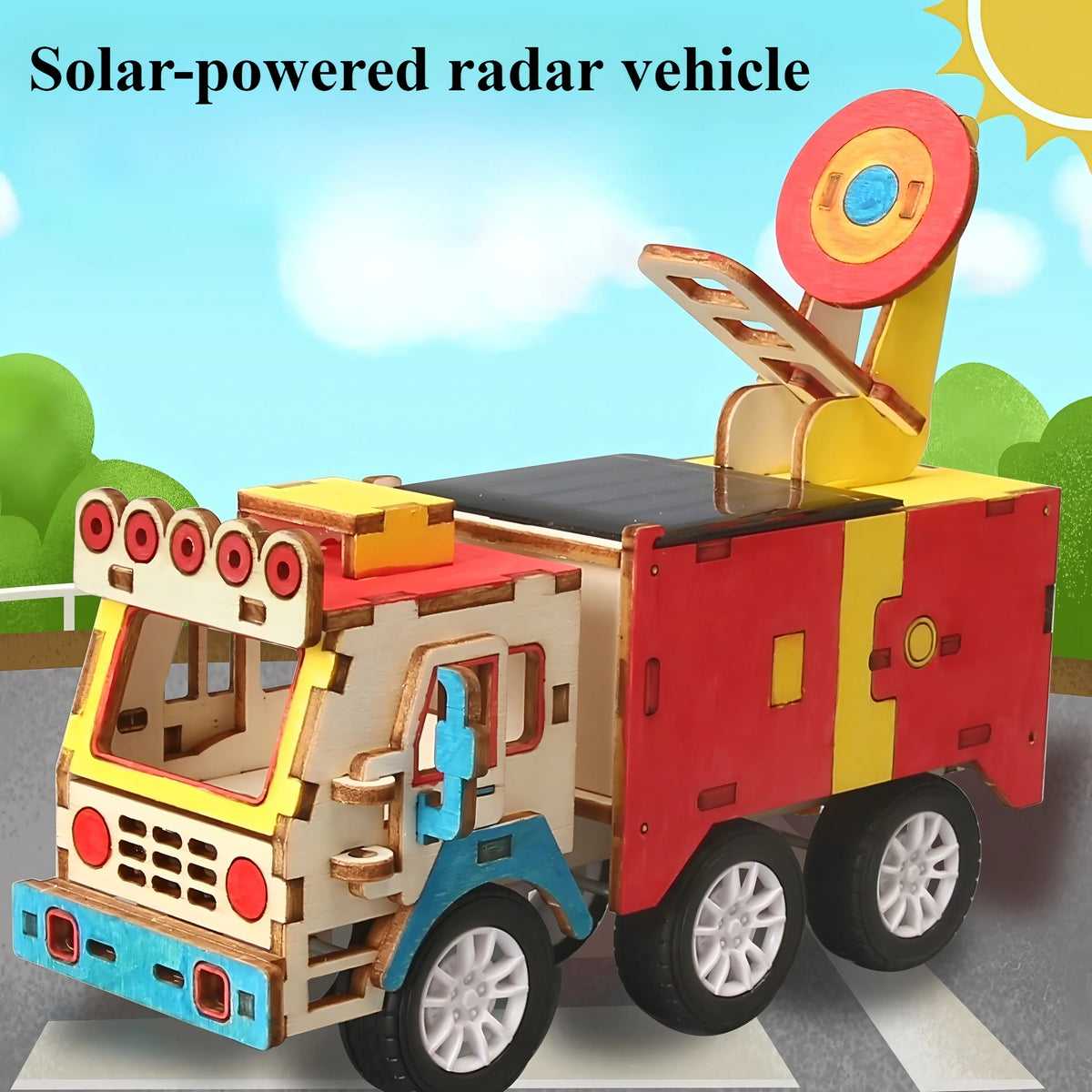 Solar Car STEM Kit – DIY Wooden Educational Model