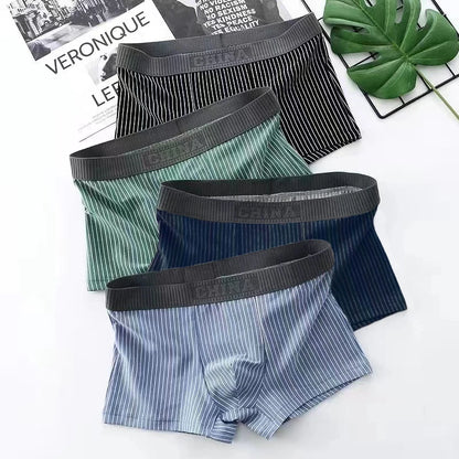 Men's Cotton Boxer Shorts 4PCS Breathable Printed Underwear