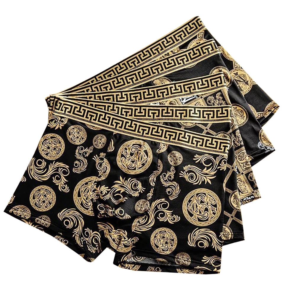 Men's Boxer Shorts 4PCS Breathable Printed Stretch Underwear