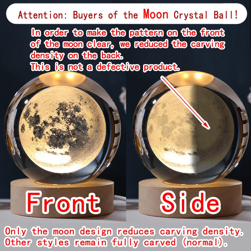 3D Crystal Ball Planet Night Light