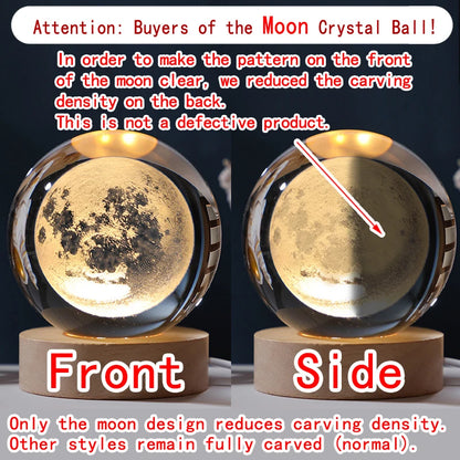 3D Crystal Ball Planet Night Light