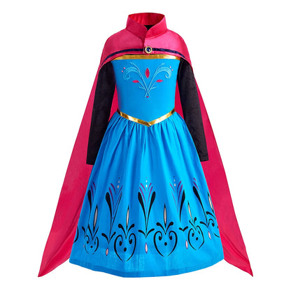 Girls Princess Dress Elsa Anna Kids Cosplay Costume
