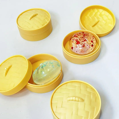 Dumpling Squishy Set – Mini Steamed Bun Stress Relief Fidget Toys