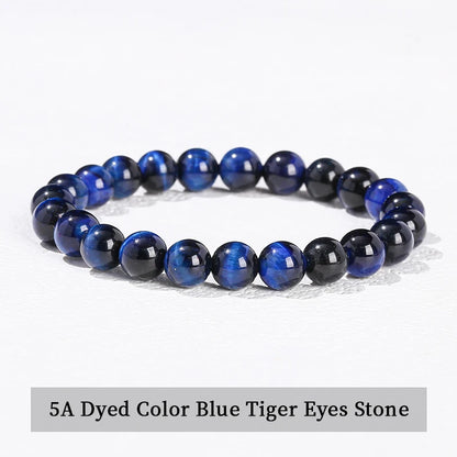 Natural Stone Bead Bracelet – Crystal Gemstone Stretch Bracelet