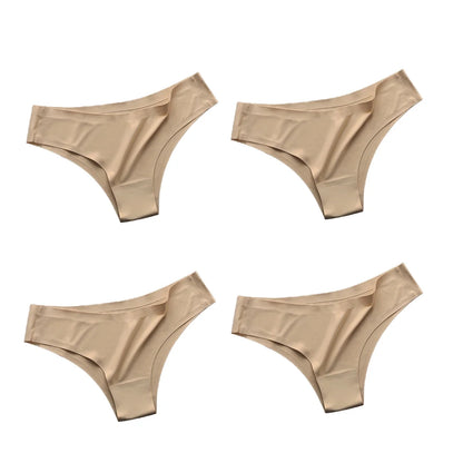 Seamless Brazilian Panties 4PCS Ice Silk Low Rise Briefs