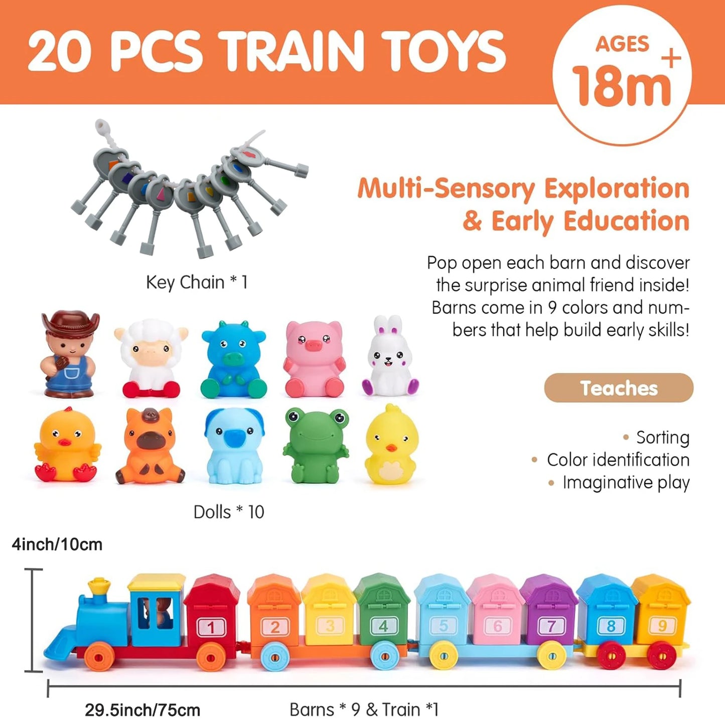 Montessori Counting Toy – Sorting Train & Surprise Gift Set