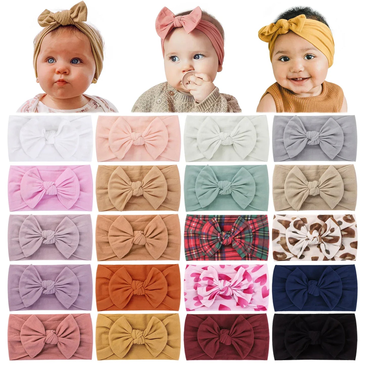 Baby Flower Headband Soft Nylon Newborn Hairband