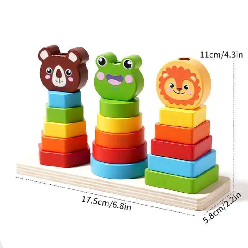 Wooden Sorting Toy, Montessori Stacking Blocks