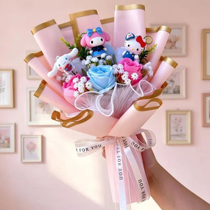 Hello Kitty Kulomi Melody With Artificial Flower Creative Bouquet