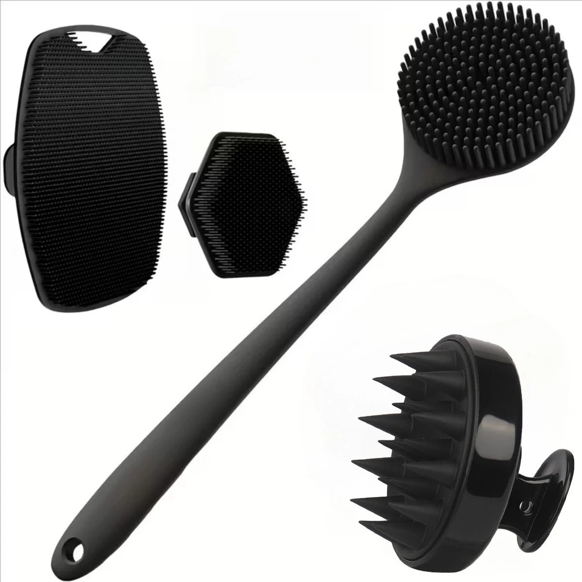 Silicone Body Scrubber Set 4PCS Exfoliating Bath Brushes