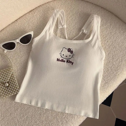 Hello Kitty Printed Tank Top – Cute Summer Cami with Built-In Padding