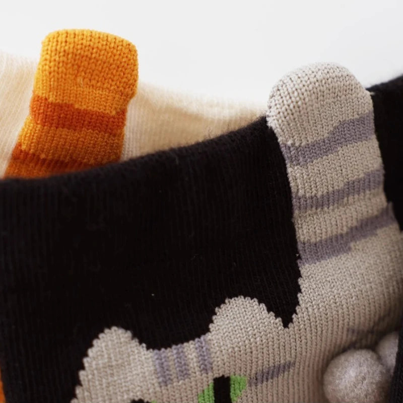 Funny Cat Socks 4 Pairs Cartoon Mid Tube Casual Socks
