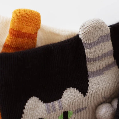 Funny Cat Socks 4 Pairs Cartoon Mid Tube Casual Socks