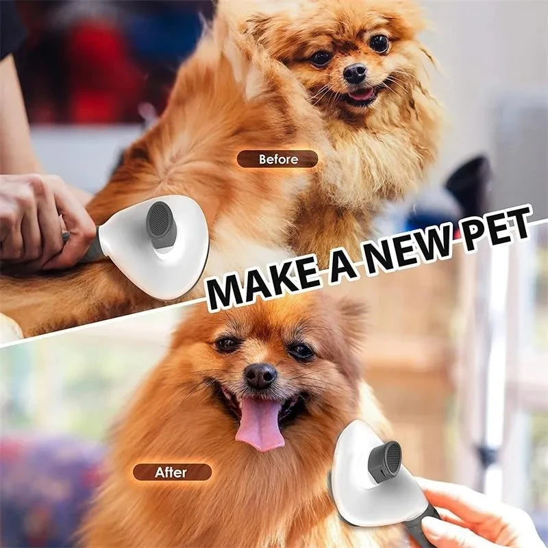 Pet Hair Removal Brush – Self-Cleaning Grooming Comb