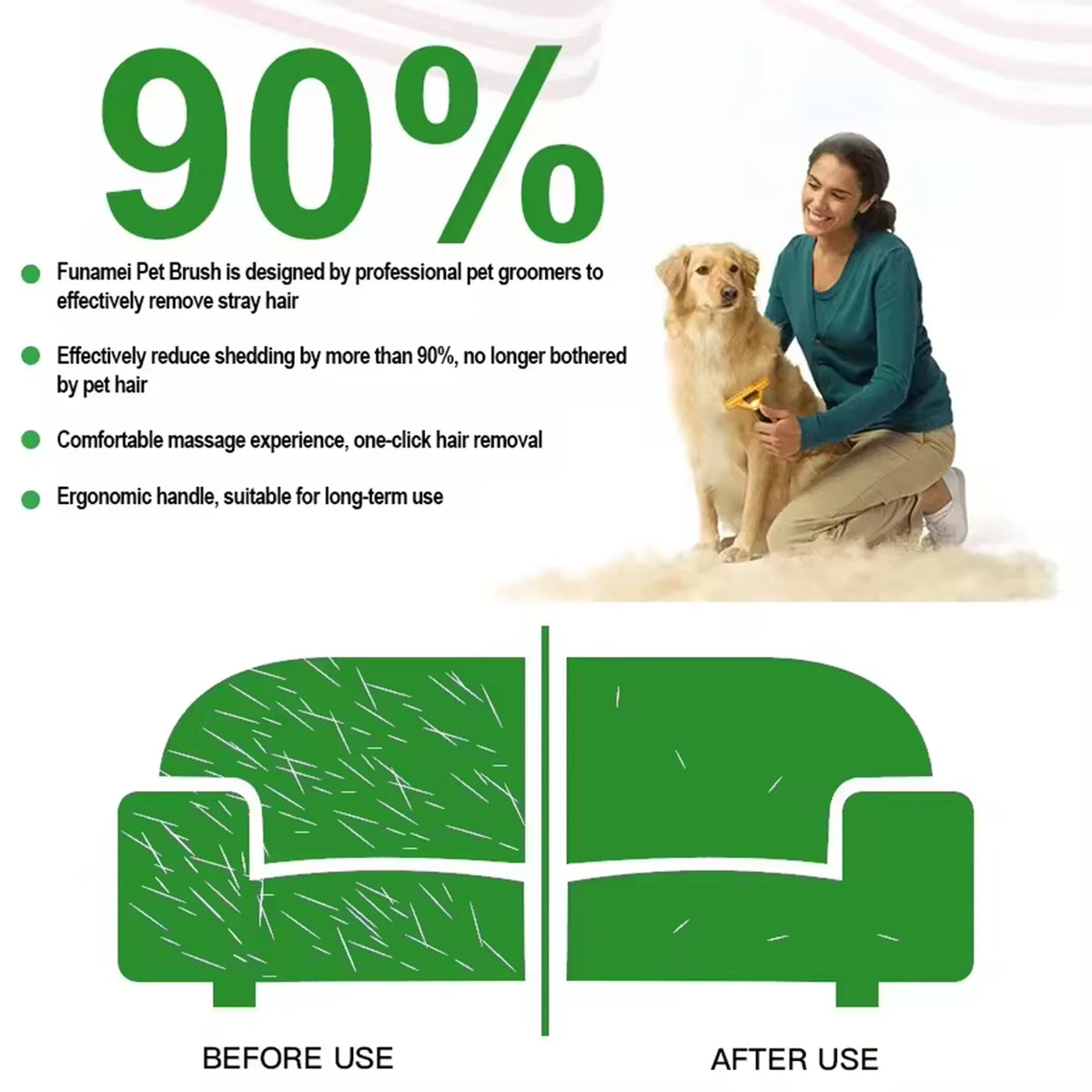 Pet Deseeding Brush for Dogs & Cats – Grooming Comb