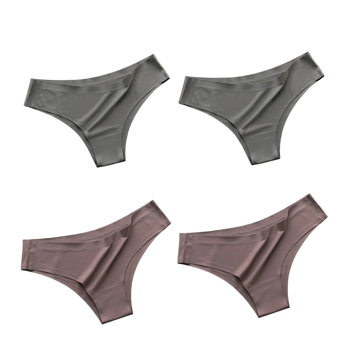 Seamless Brazilian Panties 4PCS Ice Silk Low Rise Briefs