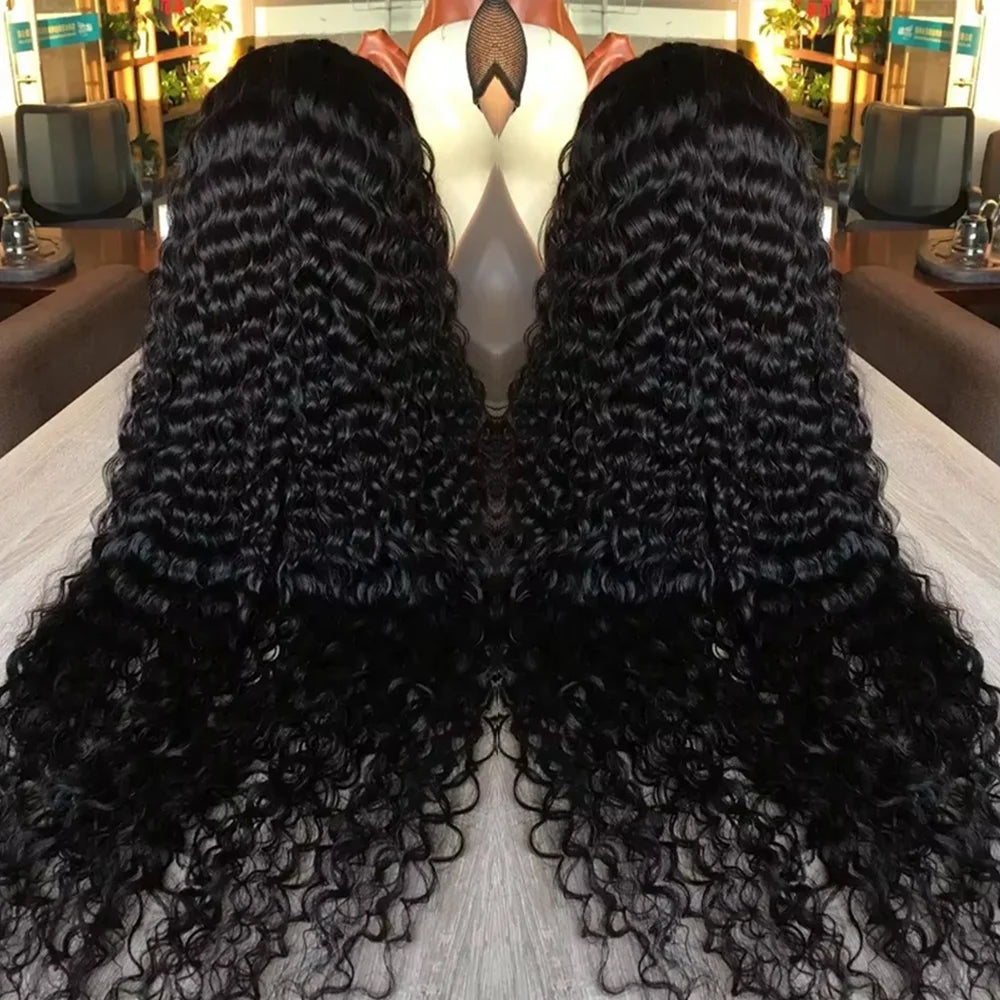 Brazilian Deep Wave Wig 13x6 HD Lace Glue less Human Hair
