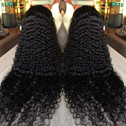 Brazilian Deep Wave Wig 13x6 HD Lace Glue less Human Hair