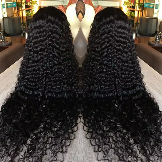 Brazilian Deep Wave Wig 13x6 HD Lace Glue less Human Hair