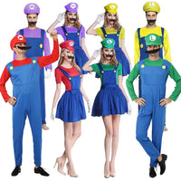 Super Luigi Costume Adult Cosplay Jumpsuit Dress Set