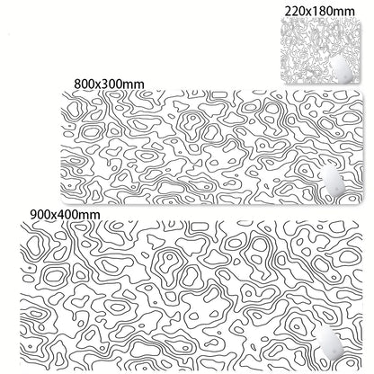 XXL Black & White Desk Mat – Abstract Liquid Gaming Mouse Pad