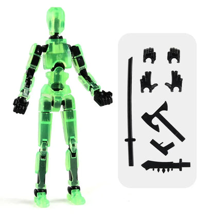T13 Multi-Joint Robot Action Figure with Dog – 14cm Poseable Model