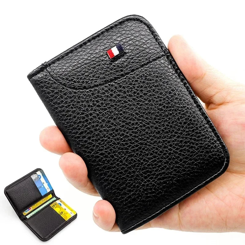 Slim Card Wallet PU Leather Mini Credit Card Holder