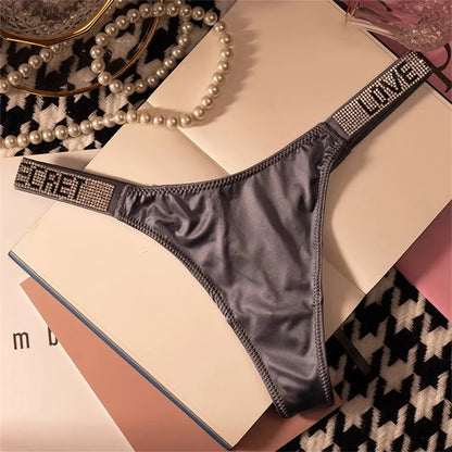 Rhinestone Thong Women's Seamless Low Rise G String