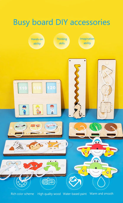 Busy Board Accessories DIY Montessori Wooden Lock Set
