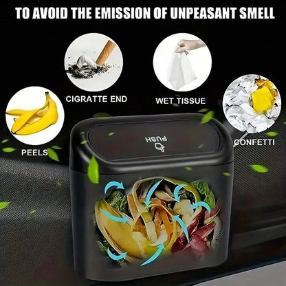 Car Trash Can with Lid – Leak-Proof Portable Hanging Bin with 4 Bag Rolls
