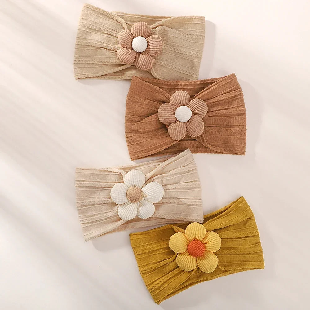 Baby Flower Headband Soft Nylon Newborn Hairband