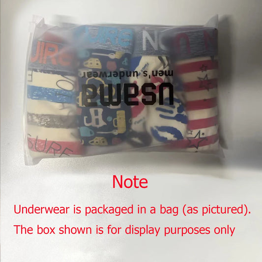 Men's Cotton Boxer Shorts 4PCS Breathable Printed Underwear