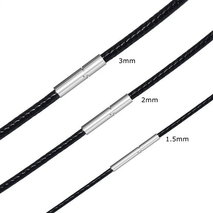Leather Rope Necklace with Stainless Steel Clasp for Pendants