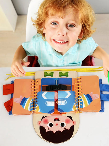 Multi-layer Wooden Busy Board For Children Montessori Early Education Games Toddlers Quiet Books Sensory Toy Practice Dressing