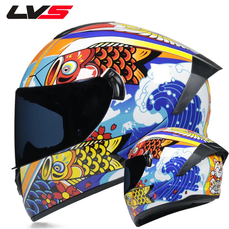 Full Face Motorcycle Helmet DOT Dual Visor Racing Helmet