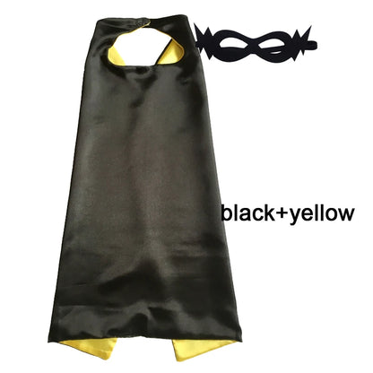 Kids Superhero Cape with Mask Reversible Satin Costume