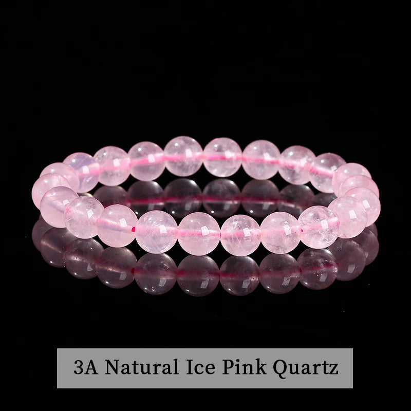 Natural Stone Bead Bracelet – Crystal Gemstone Stretch Bracelet