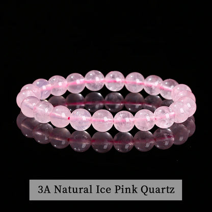 Natural Stone Bead Bracelet – Crystal Gemstone Stretch Bracelet