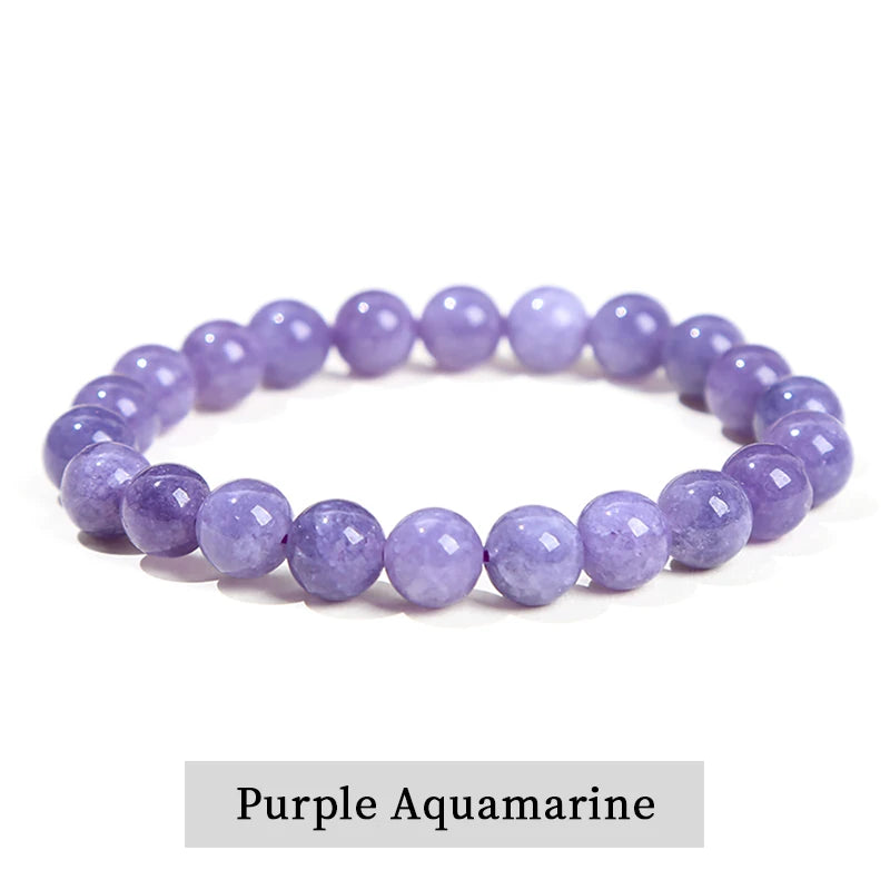 Natural Stone Bead Bracelet – Crystal Gemstone Stretch Bracelet