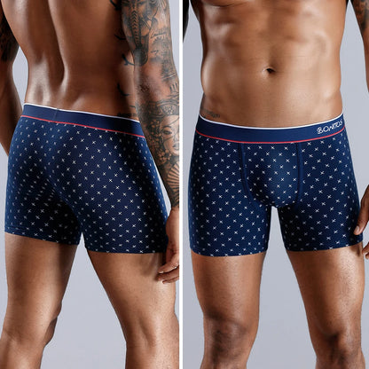 Men's Cotton Boxer Shorts 4PCS Soft Stretch Underwear Set