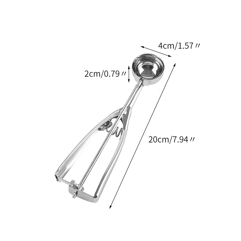 Stainless Steel Ice Cream Scoop with Trigger – Cookie Dough & Baking Scoop