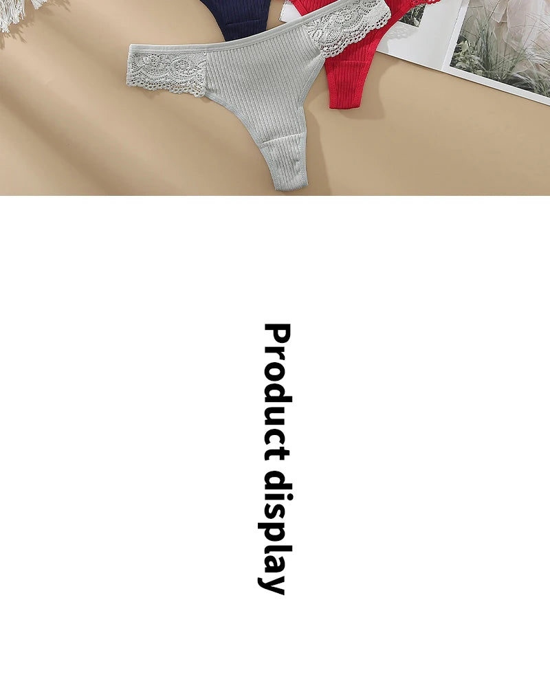 Cotton G String Panties 3PCS Women's Antibacterial Thongs
