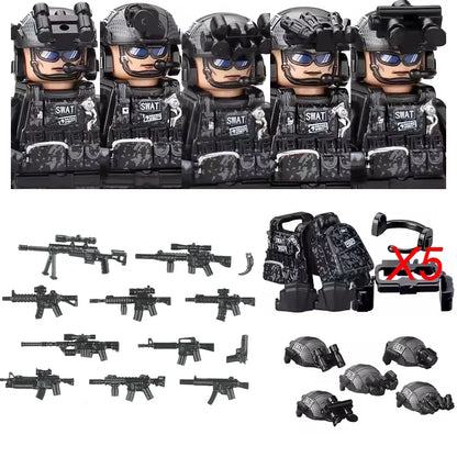 Military Soldier Building Blocks Mini Figure Set with Accessories