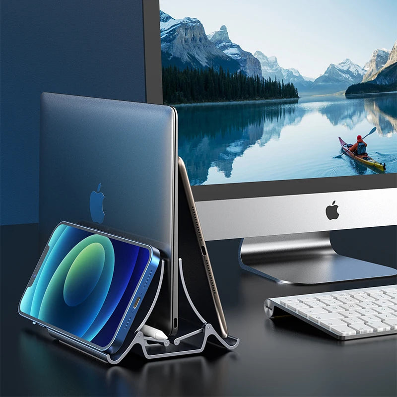 Automatic Vertical Laptop Stand – Space-Saving Adjustable Holder