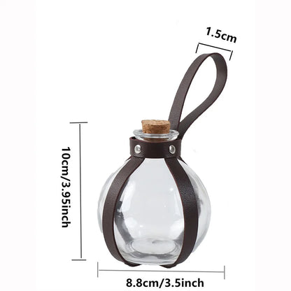 Renaissance Viking Medieval Costume Set Belt and Cork Potion Bottle Bag Pouch Halloween Cosplay Costume Props LARP Accessories