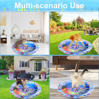 Pet Water Sensory Play Mat – Inflatable Fish Ocean Mat