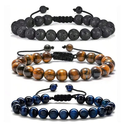 Tiger Eye Bracelet – Handmade Lava Rock Beaded Bracelet